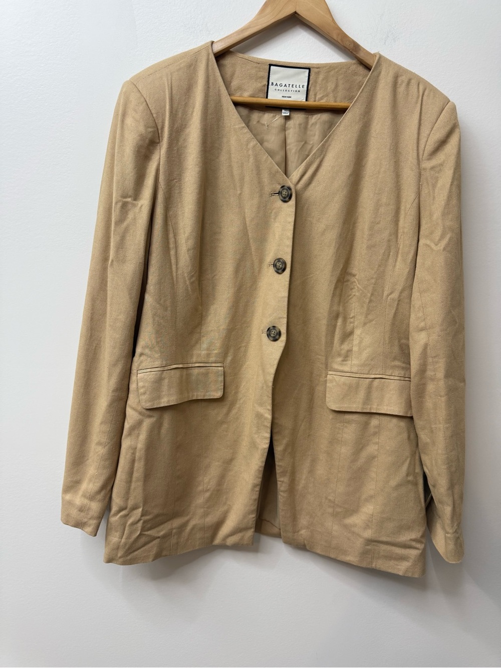 Bagatelle Women's Beige Tailored Spring / Summer Belted Blazer size XL - Picture 5 of 12